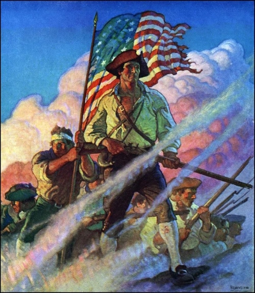 N.C. Wyeth The Old Continentals, 1922 oil on canvas 40 x 28 1/8 inches Courtesy of the Farnsworth Art Museum, Collection of The Hill School, Pottstown, PA