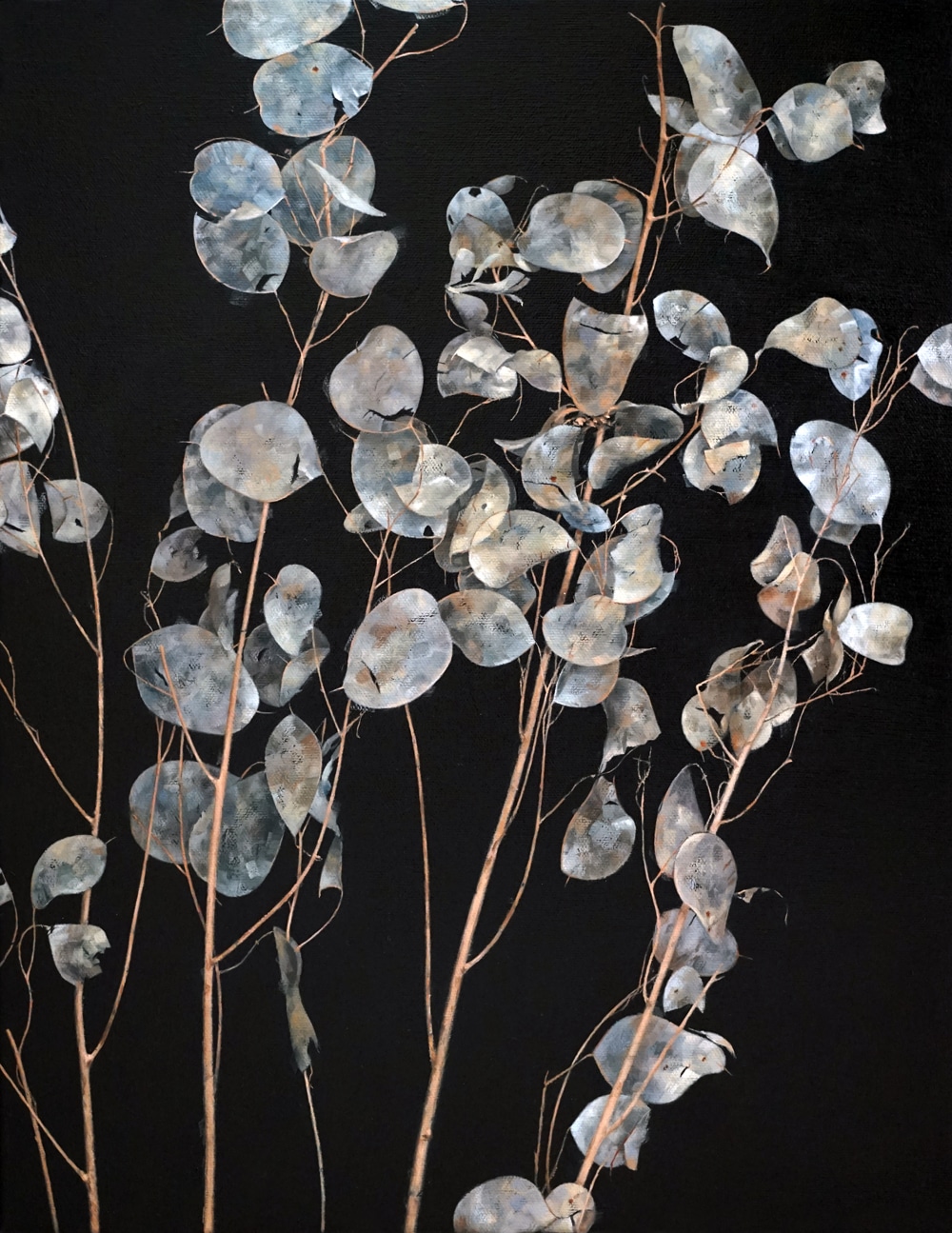 Rachel Sard
<b><i><br>Lunaria (April 6)</b></i><br>
Oil on canvas<br>
18 x 14 inches, 
2022
