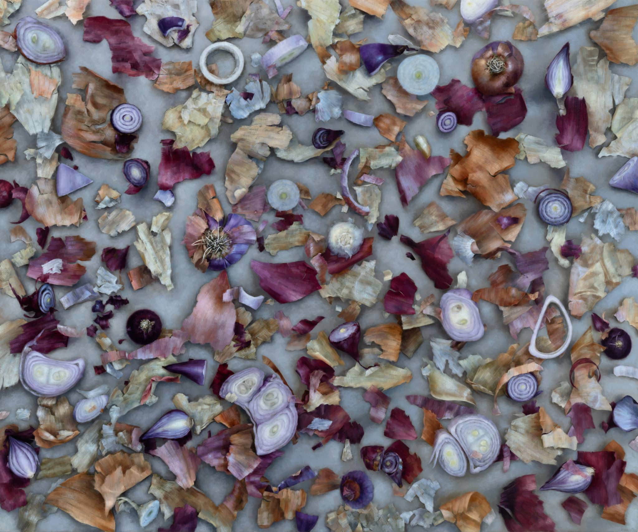 Rachel Sard
<em><strong><br>Shallots and Onions</em></strong> <br>
Oil on canvas<br>
16 x 20 inches, 2021