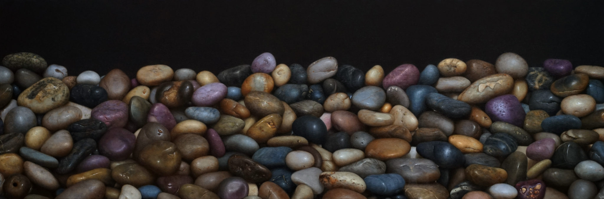 <i><b>Stones (June 29)</i></b Rachel Sard
<em><strong><br>Stones (June 29)</em></strong> <br>
Oil on canvas<br>
12 x 36 inches, 2022