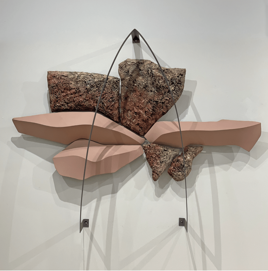 <b>Pat Musick</b><br><i>Epilogue 6</i>, 1990<br>Hydrocal, Wood, Steel, Canvas</br> 72 x 85 x 18 inches