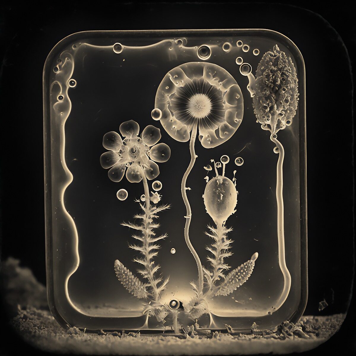 <b>Jeremiah Chechik</b><br>
<b><i>Cell Growth 775, </i></b> Abiogenisis (2021)<br>  
Hahnemühle Bamboo ink jet print